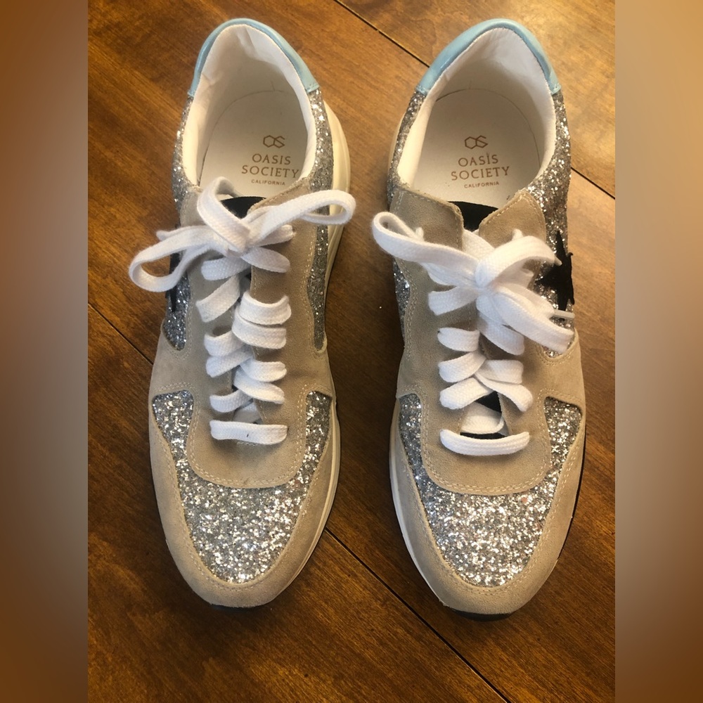 Silver Glitter Sneakers